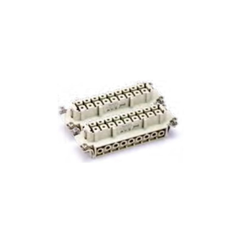 Insert HVE, Raccordement à vis, femelle, 18 pin, 16A, Polycarbonate, 24B 